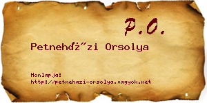 Petneházi Orsolya névjegykártya