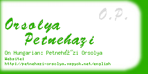 orsolya petnehazi business card